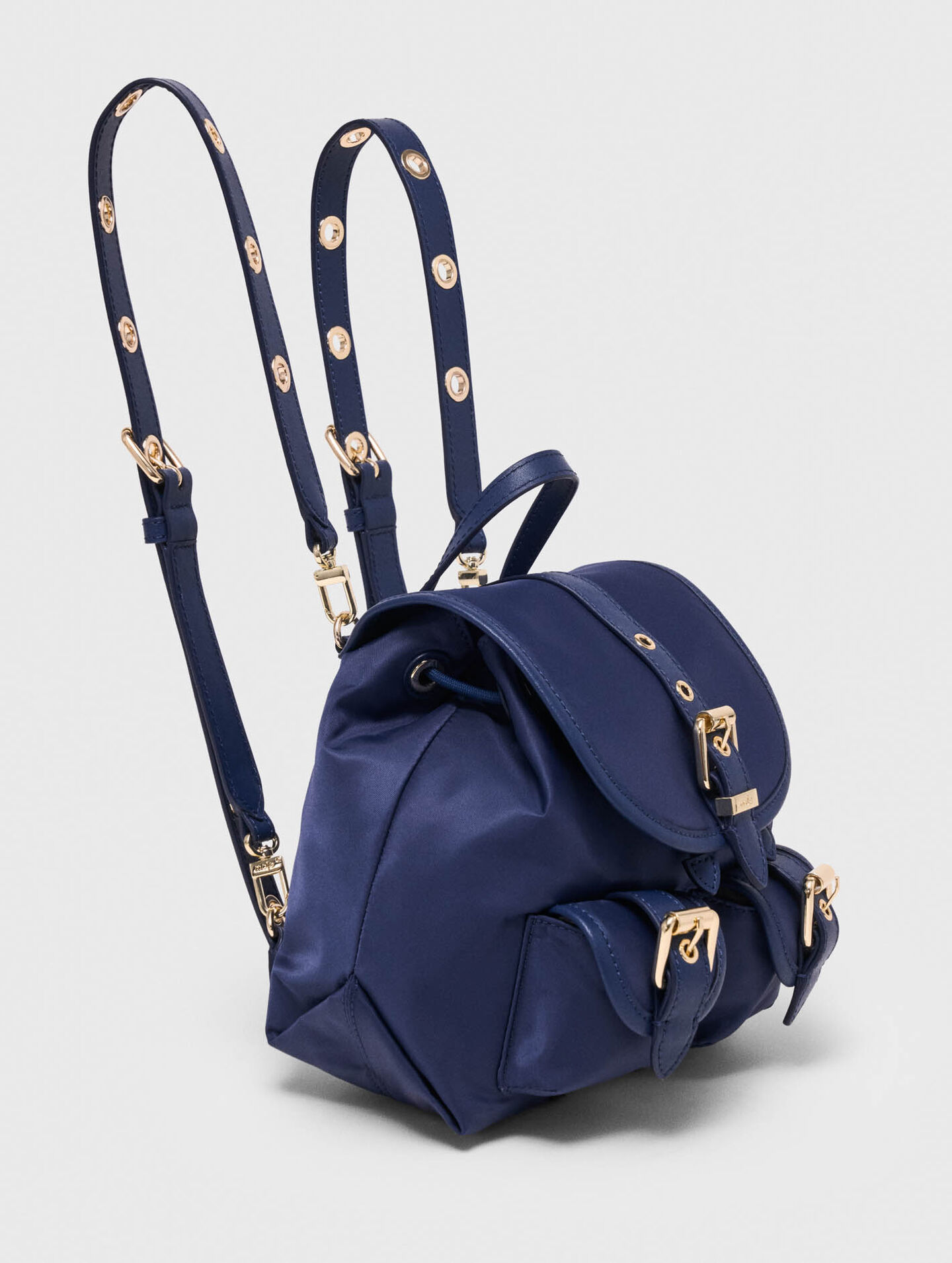 Mini leather and nylon backpack